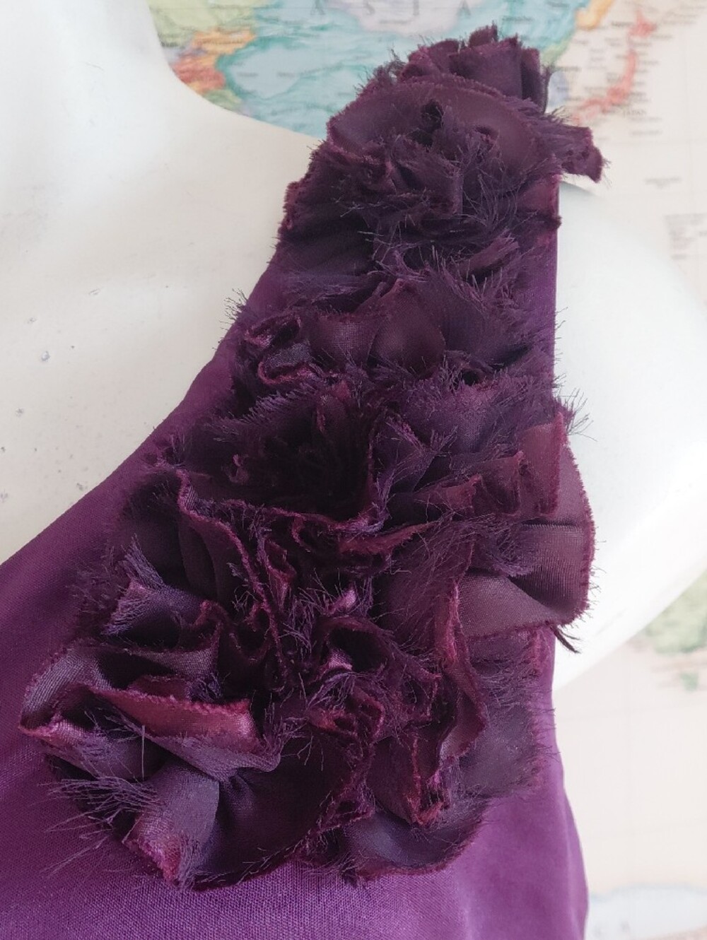 One-Shoulder Purple Ruched Women’s Top - Picture 2 of 5